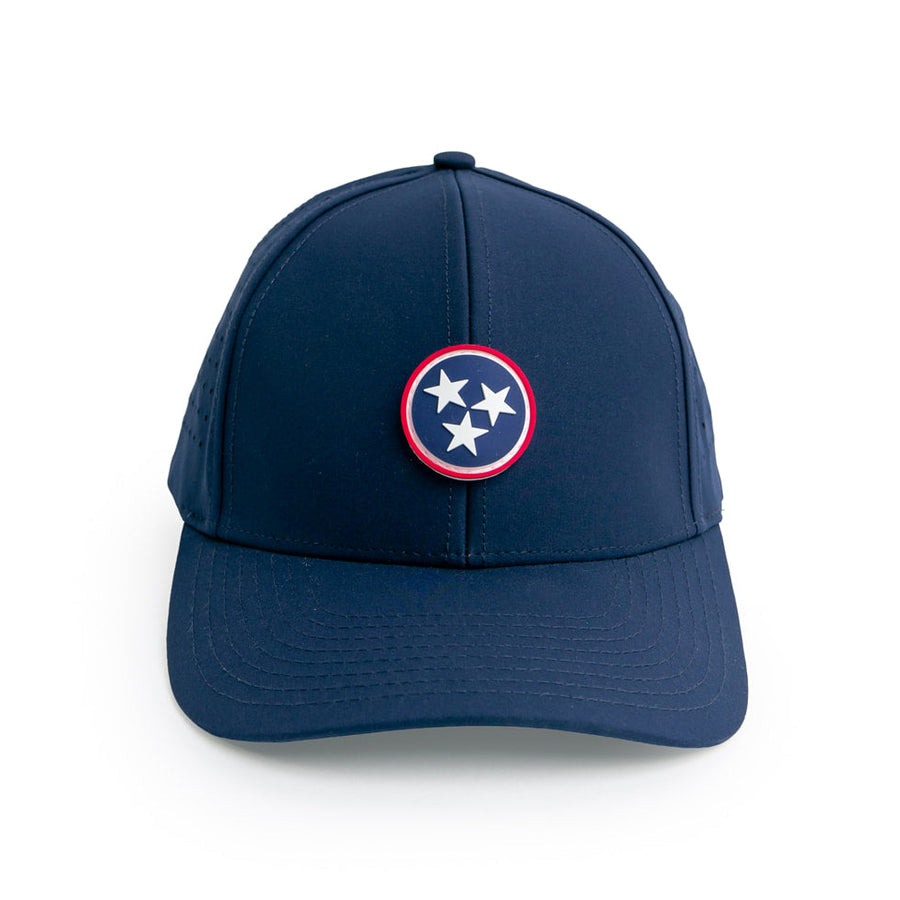 Tennessee Navy Tri - Brawn & Fox Axis 6-Panel Golf Hat Side