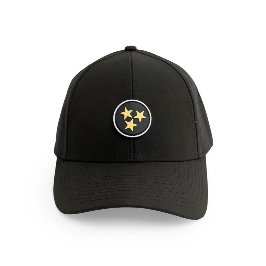 Franklin Black - Brawn & Fox Axis 6-Panel Golf Hat Side