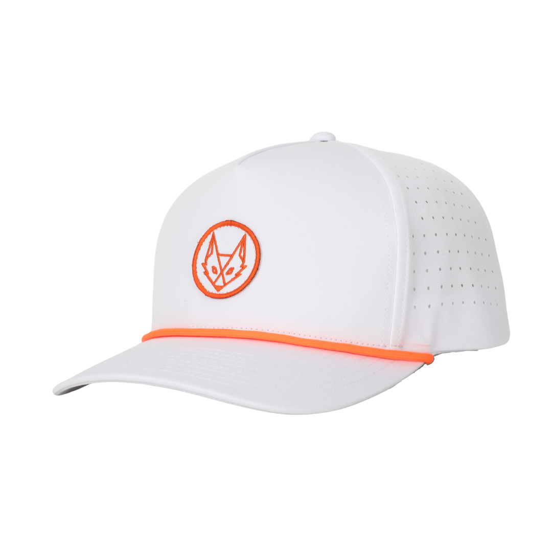 Avid Florida Hook Fisherman Fishing Snapback Baseball Hat Cap Orange White  Mesh