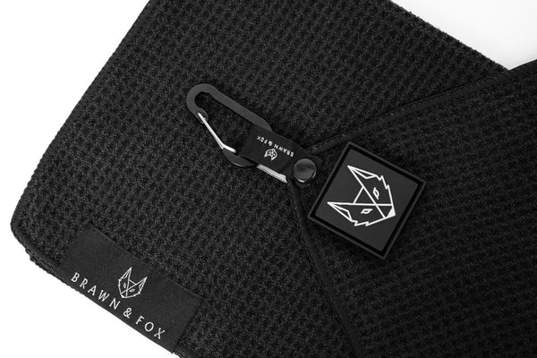 Black Magnetic Golf Towel