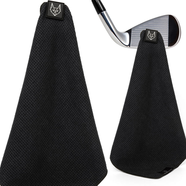 Black Magnetic Golf Towel